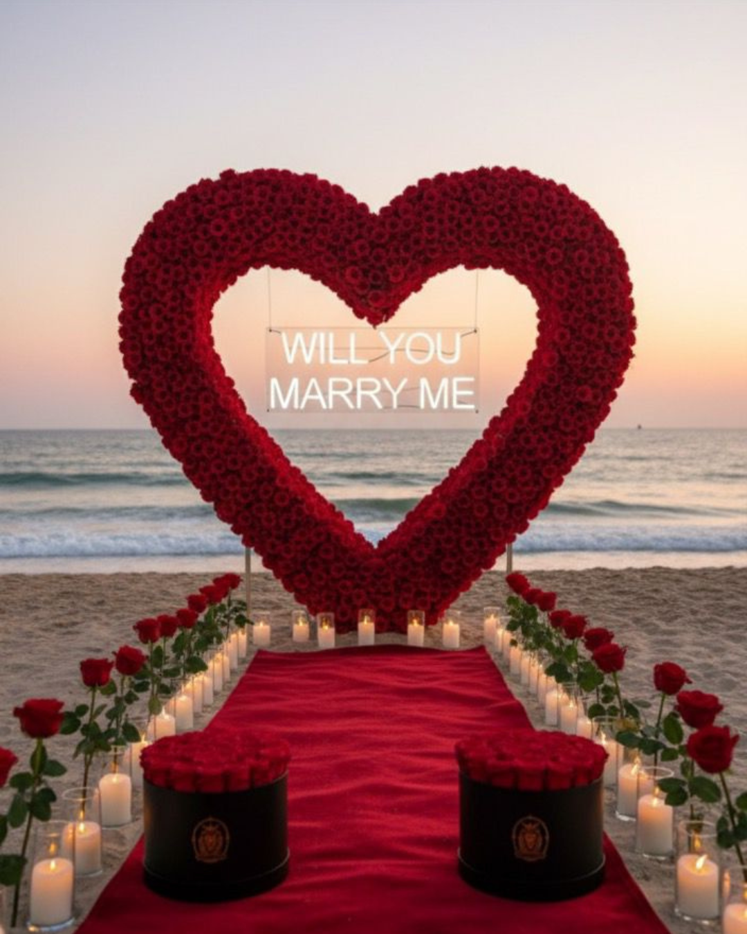 El Gran Sí – Escenario Romántico con Rosas y Luces