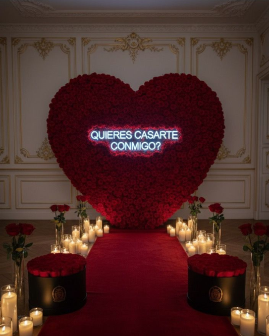El Gran Sí – Escenario Romántico con Rosas y Luces