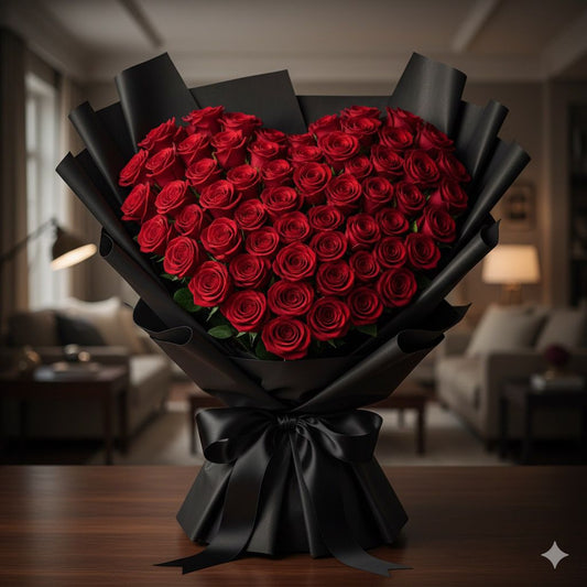 Ramo de Rosas Naturales Corazón