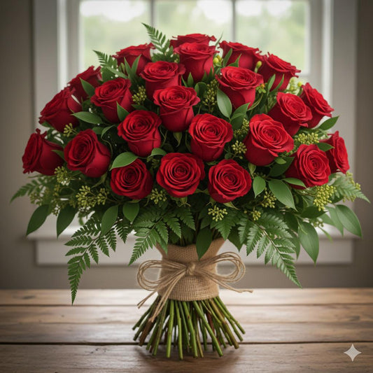 Ramo de Rosas Naturales con Verde