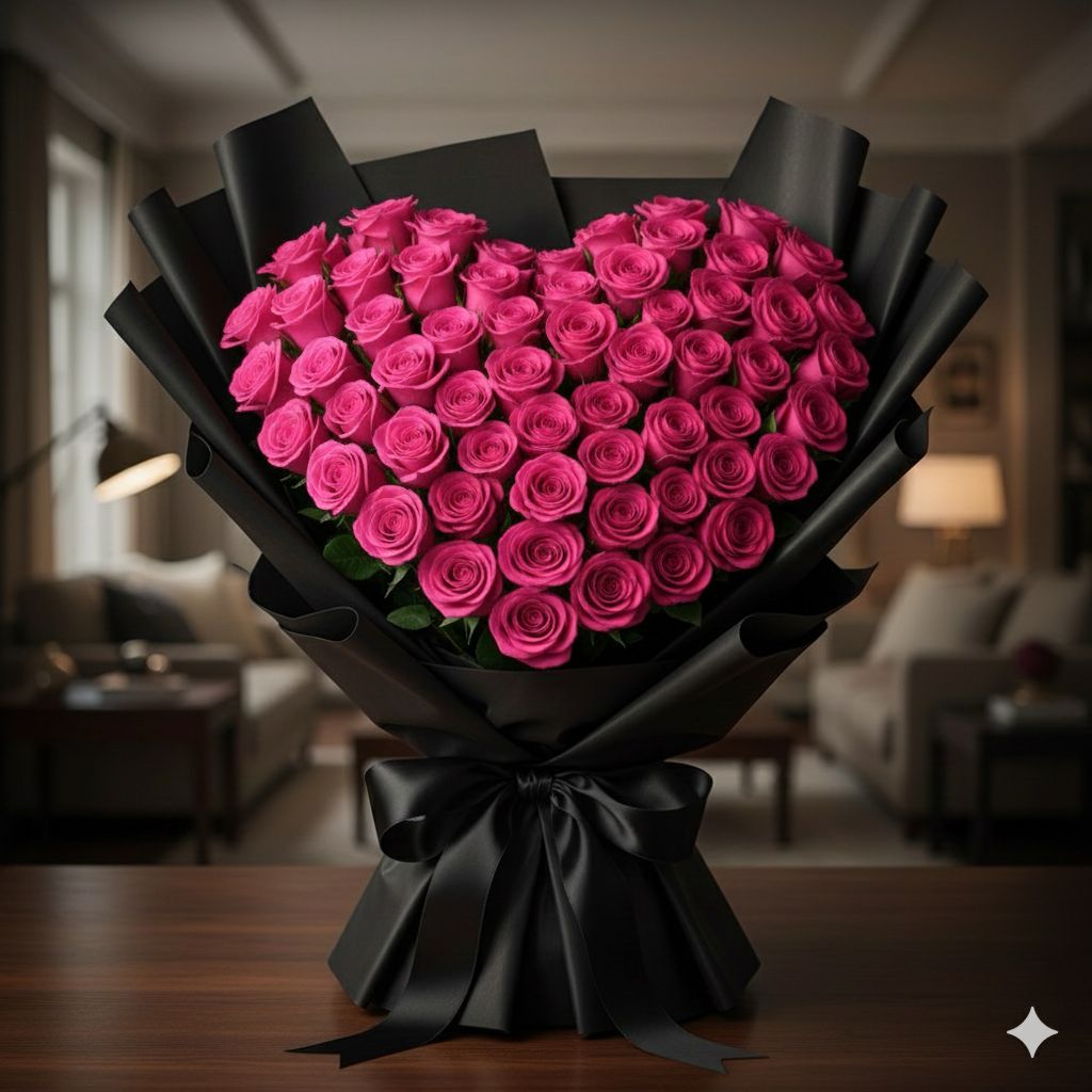 Ramo de Rosas Naturales Corazón